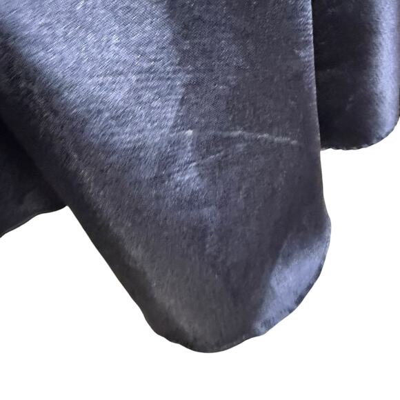 Monique Lhuillier Navy Blue Lace Satin Short Sleeve A-Line V-Neck Ball Gown 4 - Picture 12 of 13